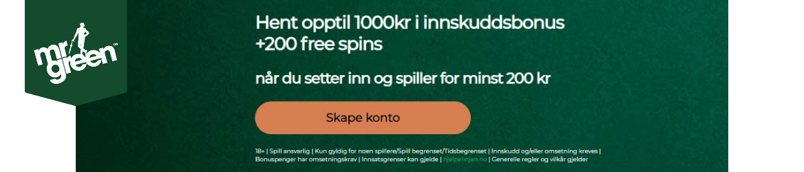 Free spins mr green banner