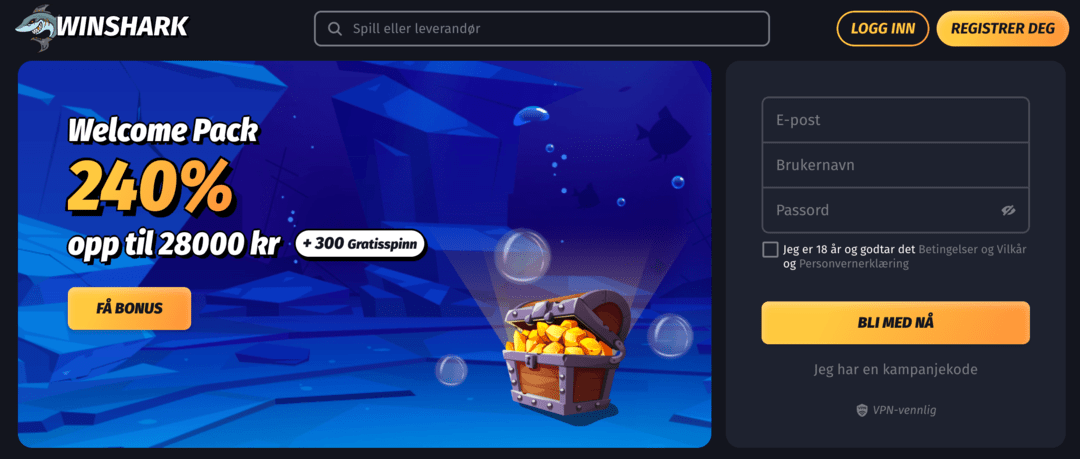 Winshark Casino Norge