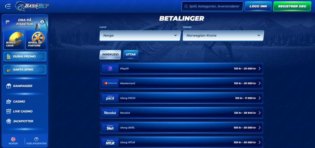 Betalingsmetoder hos BassBet Casino