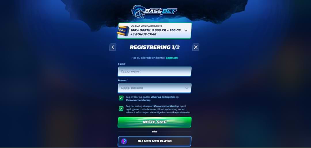 Slik registrerer du deg hos BassBet Casino