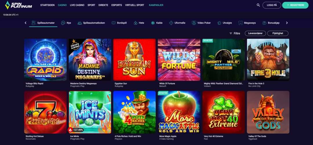 Spill hos Spin Platinum Casino
