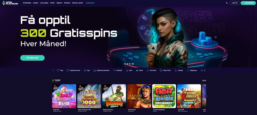 Spin Platinum Casino offisielle nettside