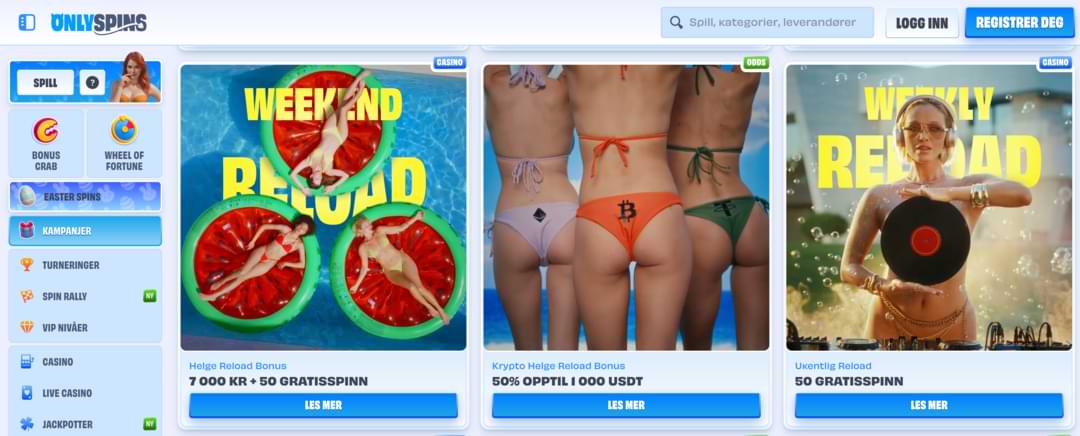 Bonuser hos OnlySpins casino