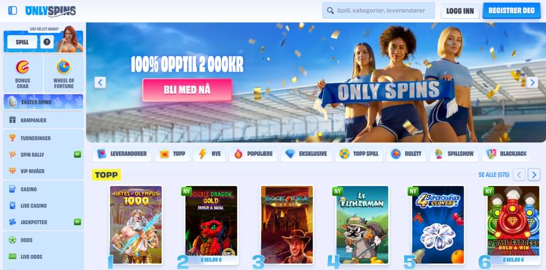 OnlySpins offisielle nettside